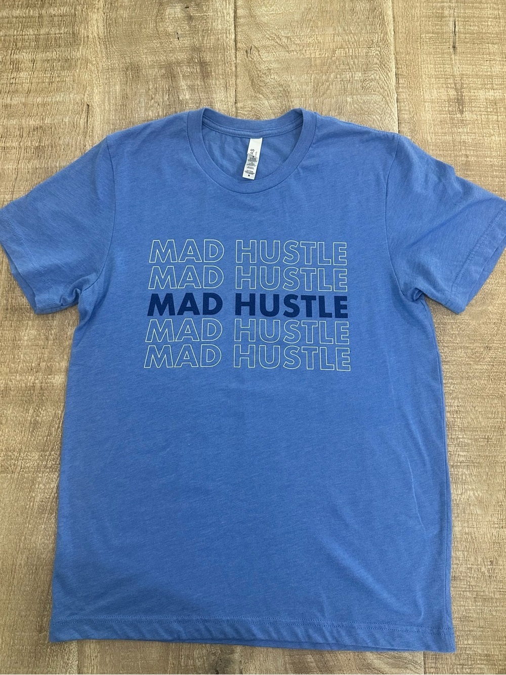 Mad Hustle Graphic Tee | Size M | Blue Sassy Statement Shirt